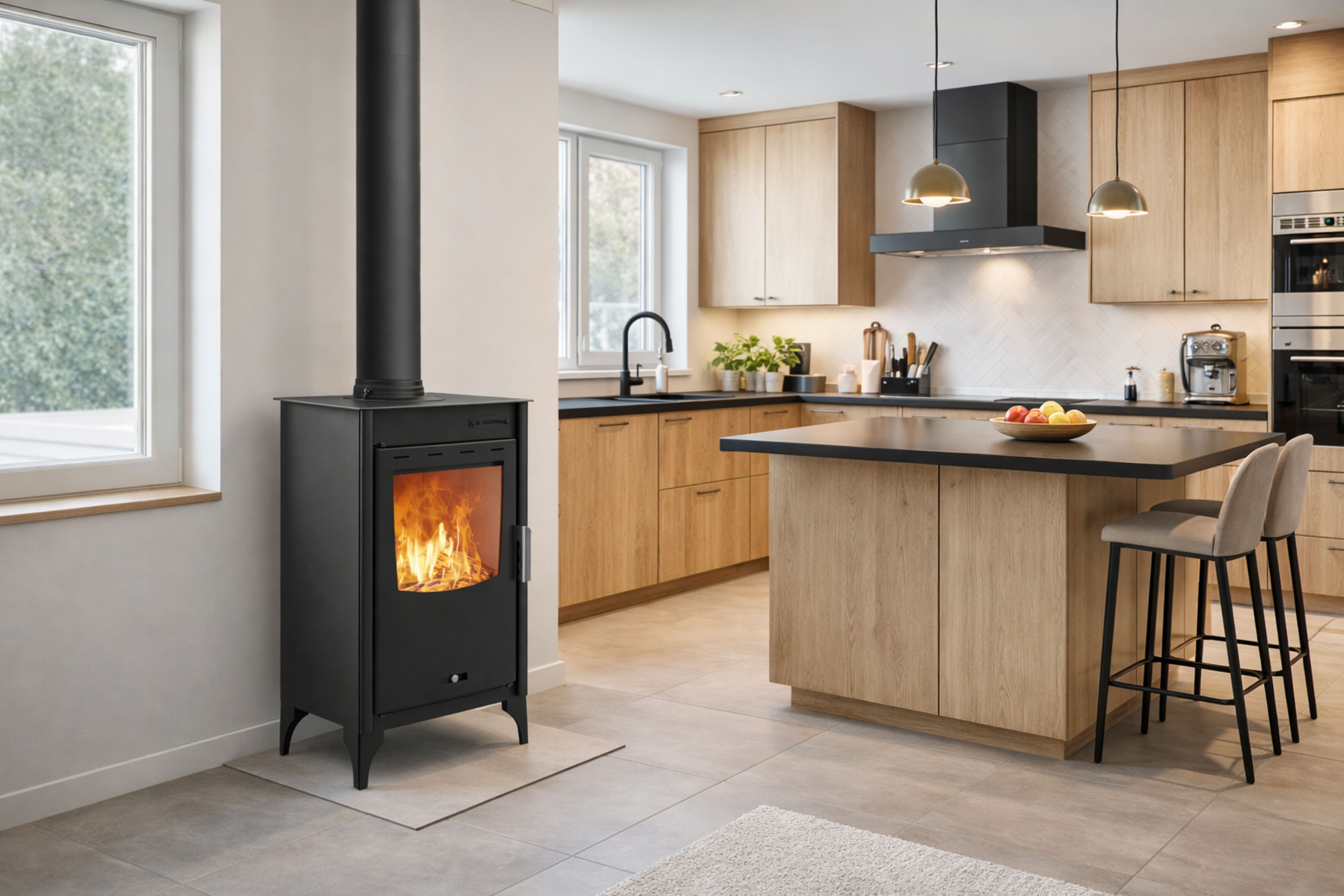 Kominek opalany drewnem